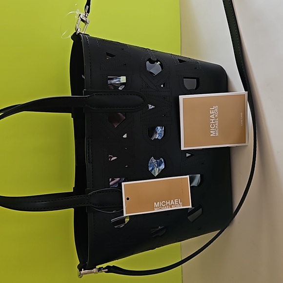 NWT Authentic Michael Kors Eliza open leather tote black🖤 - Picture 8 of 10